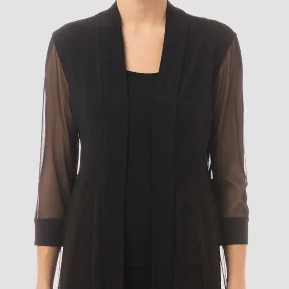 Joseph Ribkoff Black Mesh Cover Up - Picture 2 of 15